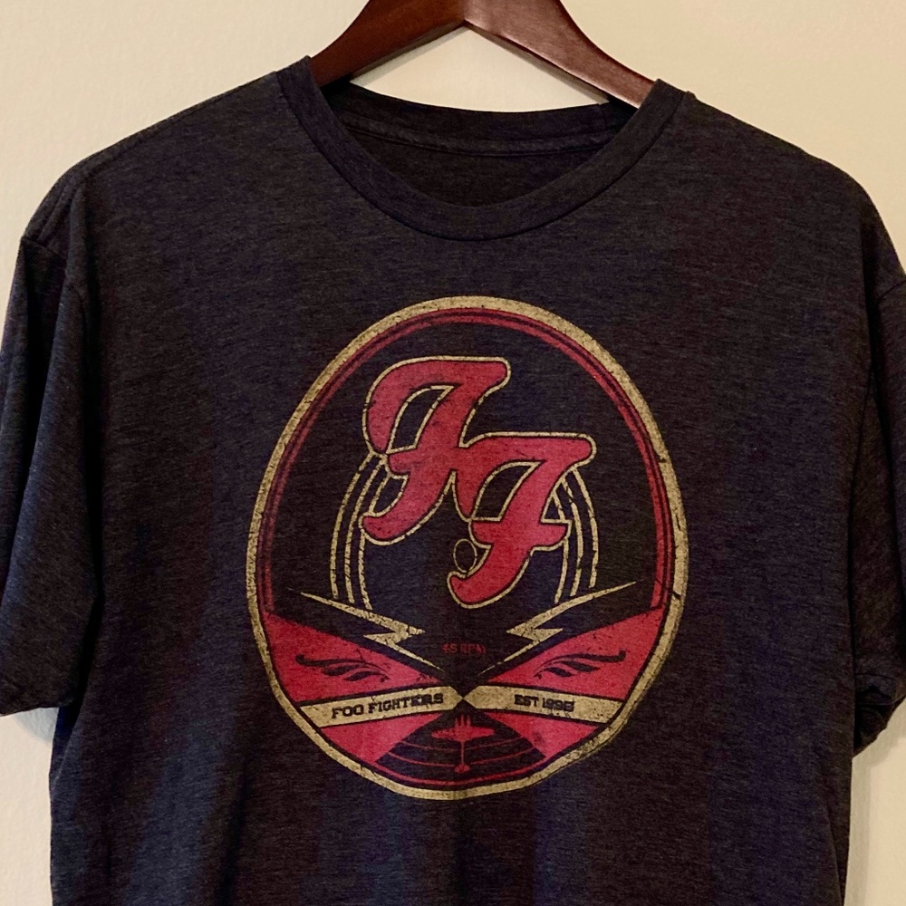 Foo Fighters Band Tour LP Record Design Shirt